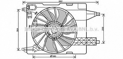 AVA QUALITY COOLING rt7539 -  Вентилятор, охлаждение двигателя